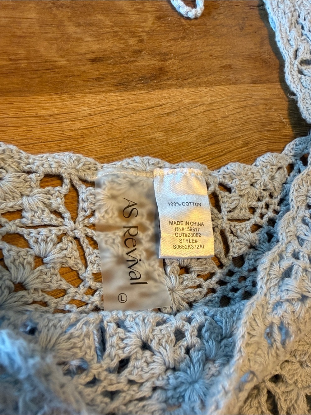 Altar'd State LIKE NEW Tidal Shore Cover-Up Dress Crochet Large Light Blue Grey - Picture 10 of 10